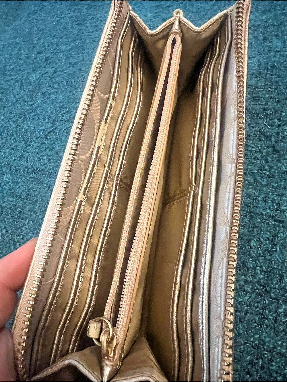 Coach Signature Zip-Around Wallet - Picture 6 of 9